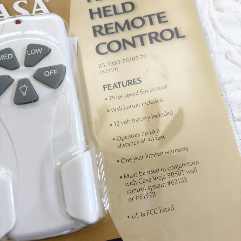 Casa Vieja Ceiling Fan Select Hand Held Remote Control System  3 Speed Dim NEW!